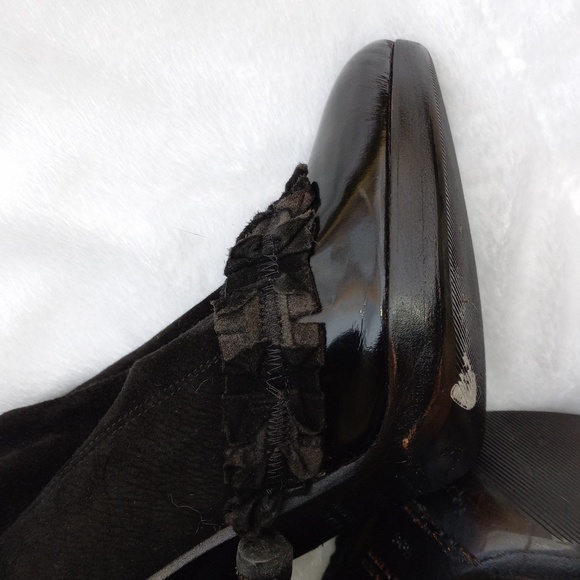 COPY - Tom Ford Yves Saint Laurent rive gauche otk suede patent boots - Picture 8 of 15